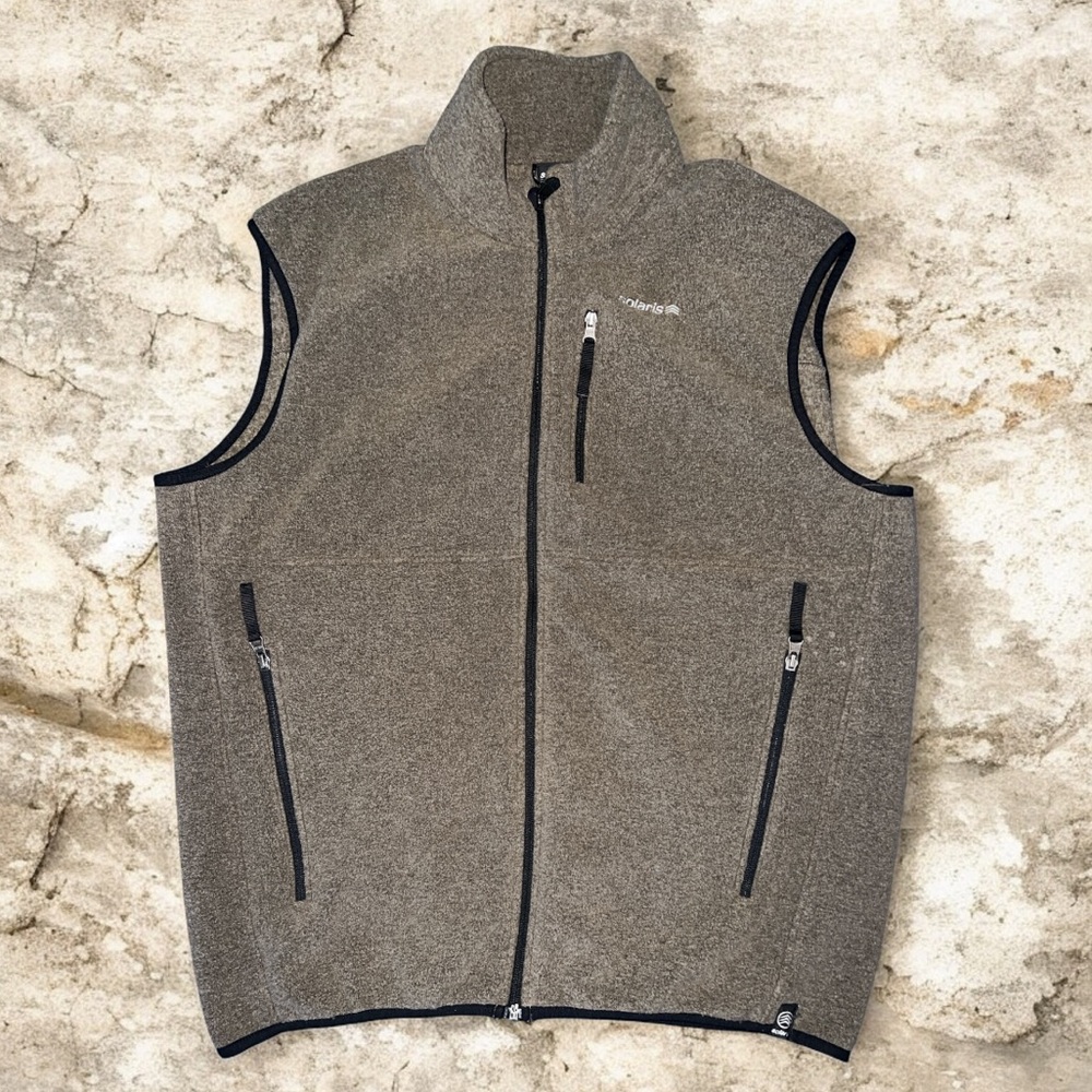 Solaris Brown Full Zip Fleece Vest Sleeveless‎ Outdoor Casual Size XL